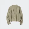 Vaskbar ribbestrikket cardigan for kvinner