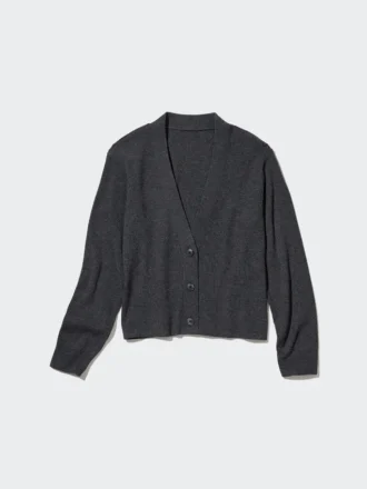 Vaskbar ribbestrikket cardigan for kvinner