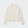 Vaskbar ribbestrikket cardigan for kvinner