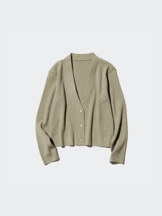 Vaskbar ribbestrikket cardigan for kvinner