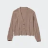 Vaskbar ribbestrikket cardigan for kvinner