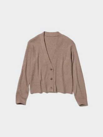 Vaskbar ribbestrikket cardigan for kvinner
