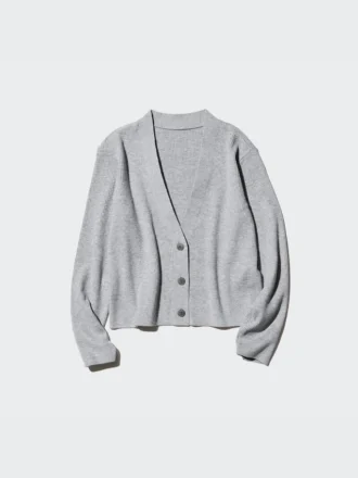 Vaskbar ribbestrikket cardigan for kvinner