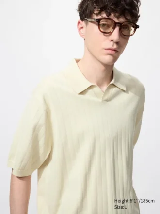 Vaskbar strikket Skipper-pologensere for menn