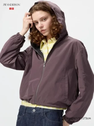 Vindtett kort parkas for damer